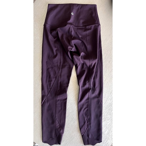 Lululemon Wunder Under Crop High-Rise 23" Burgundy Size 6 - New Scallop Luxtreme - Picture 5 of 8